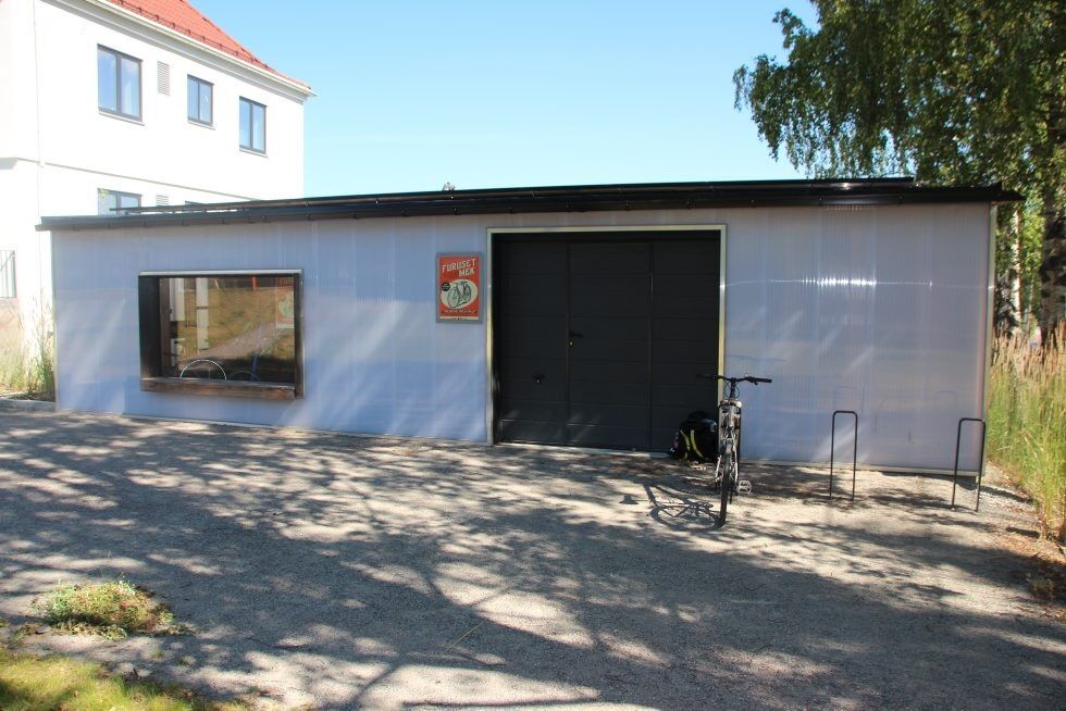 GODE FORUTSETNINGER: Med eget sykkelverksted er det gode sykkelmuligheter for beboerne på Kirkehøy.