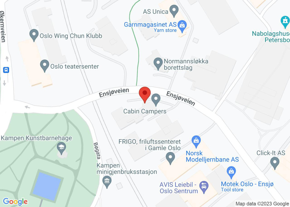 ENSJØVEIEN: Tomta NRK har kjøpt har nå adresse Ensjøveien 3, 5 og 7, like ved Kampen.